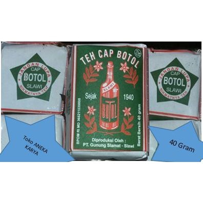 

Teh CAP BOTOL Hijau Wangi Melati Bubuk isi 40 Gram