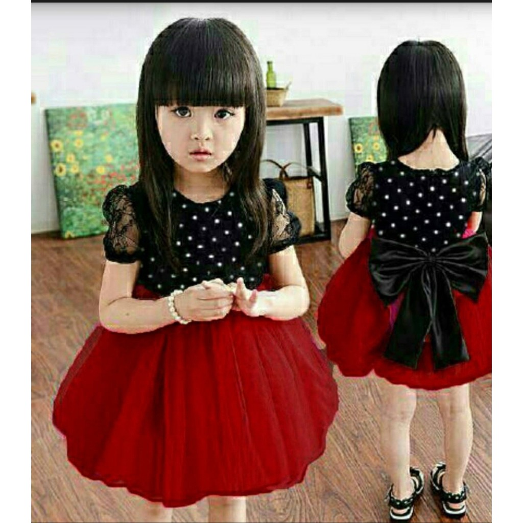 FWG -  SHAN SHAN POLKA KIDS / DRES ANAK WANITA TERBARU / DRESS ANAK CANTIK POLKADOT