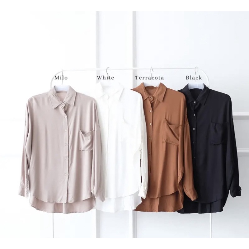 WOW-Kemeja Oversize Jumbo - Kemeja Rayon Twill Wanita