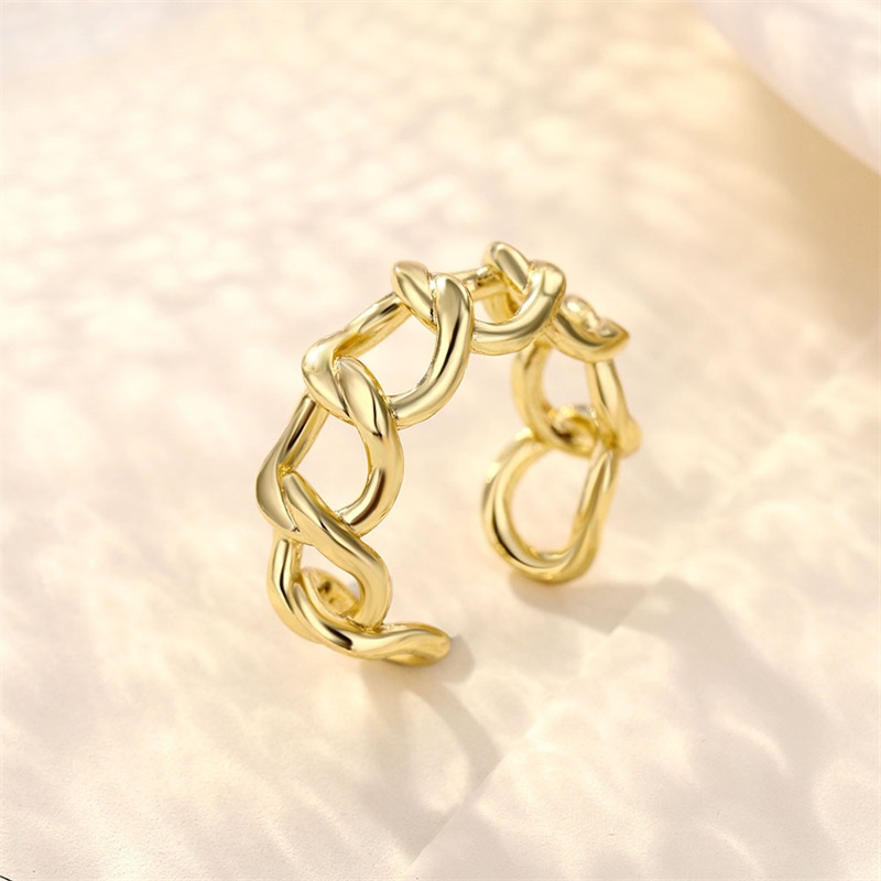 Cincin Model Terbuka Desain Rantai Gaya Vintage Gothic Antik Untuk Unisex