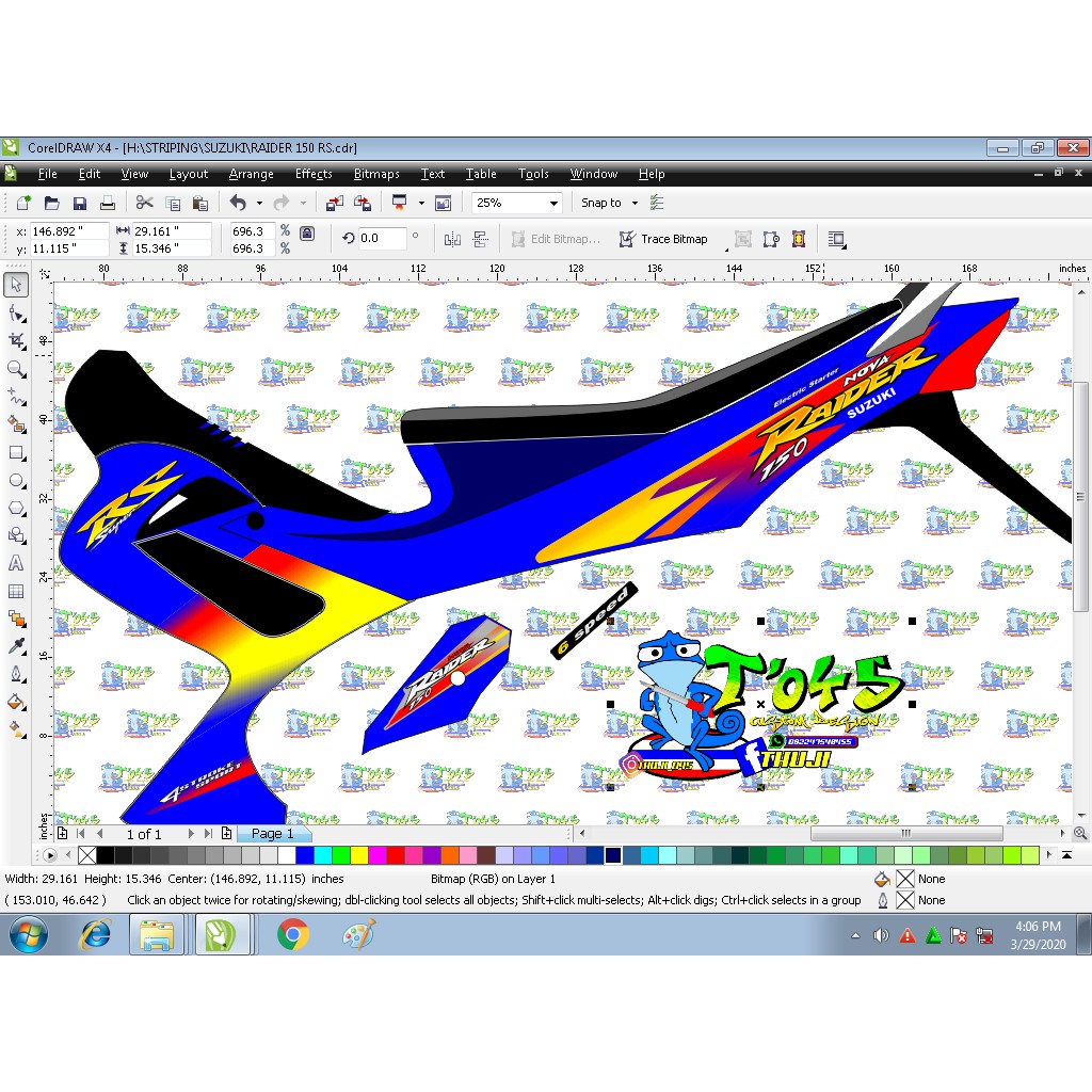 Striping raider 150 thailand motif sonic rs
