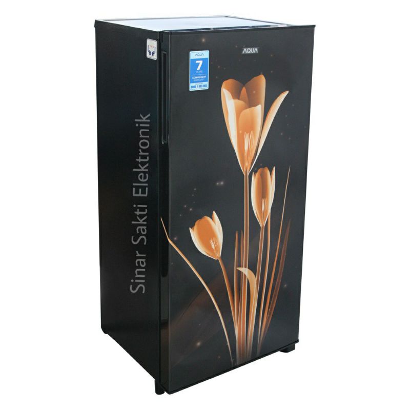 Kulkas Aqua 1 Pintu AQRD 191 Motif Bunga Big Freezer Lemari Es AQR191 AQR