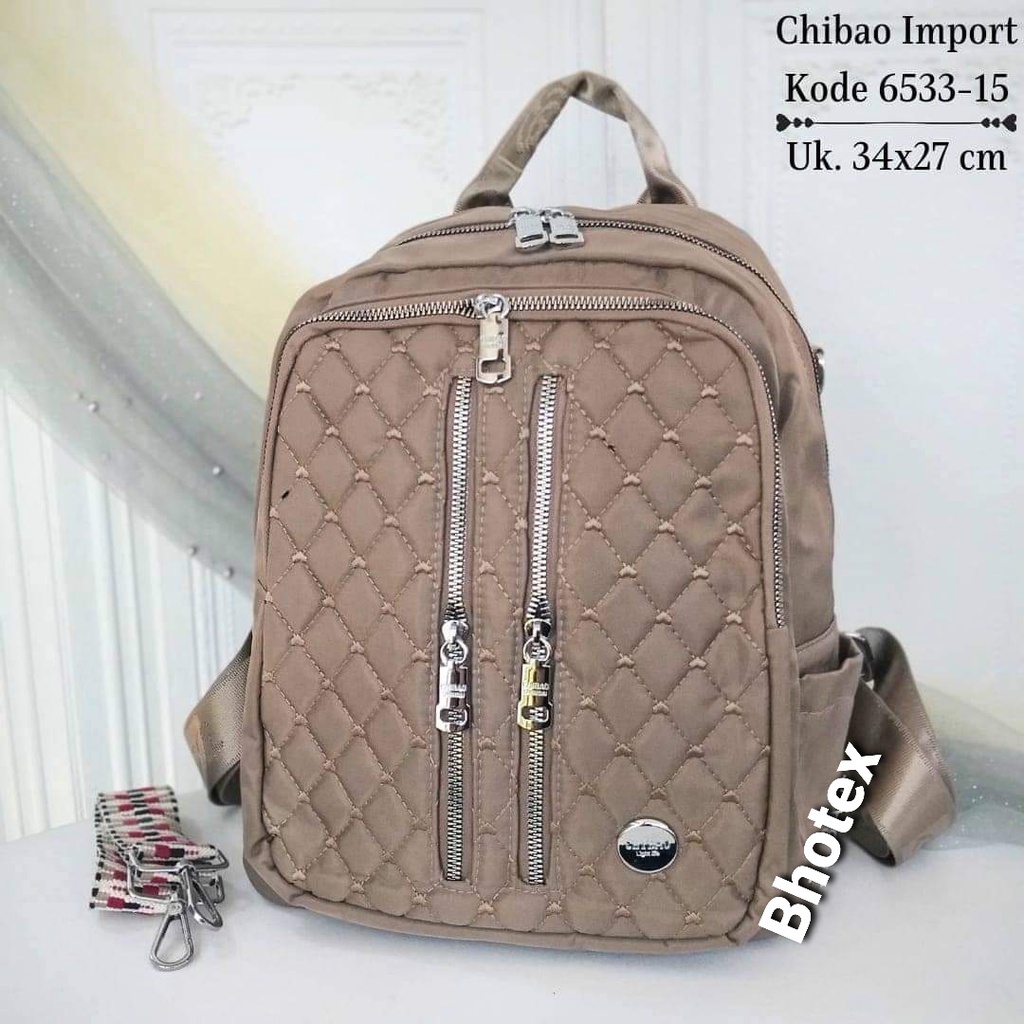 Tas Ransel Chibao 6533-15 Bahan Parasut. Tas Wanita Tas Chibao ORI Tas Ransel Chibao Import BEST SELLER BISA BAYAR DITEMPAT.!!!!