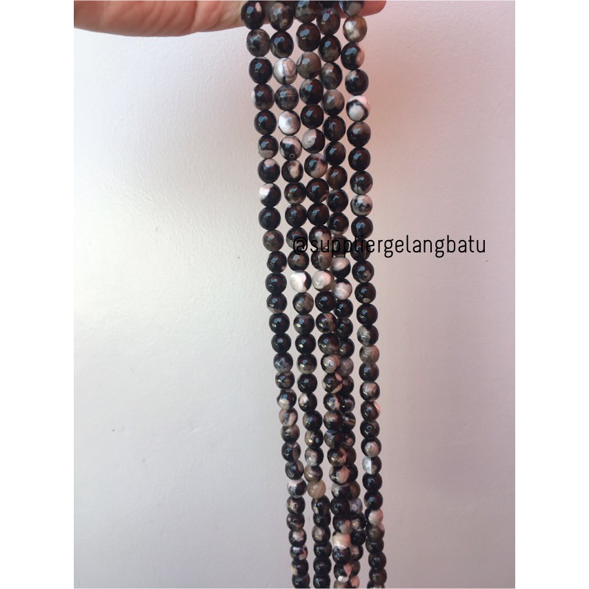 batu dalmantion agate FACETED BEADS 10mm cutting UKIR gelang kalung aksesoris fashion cewek cowok