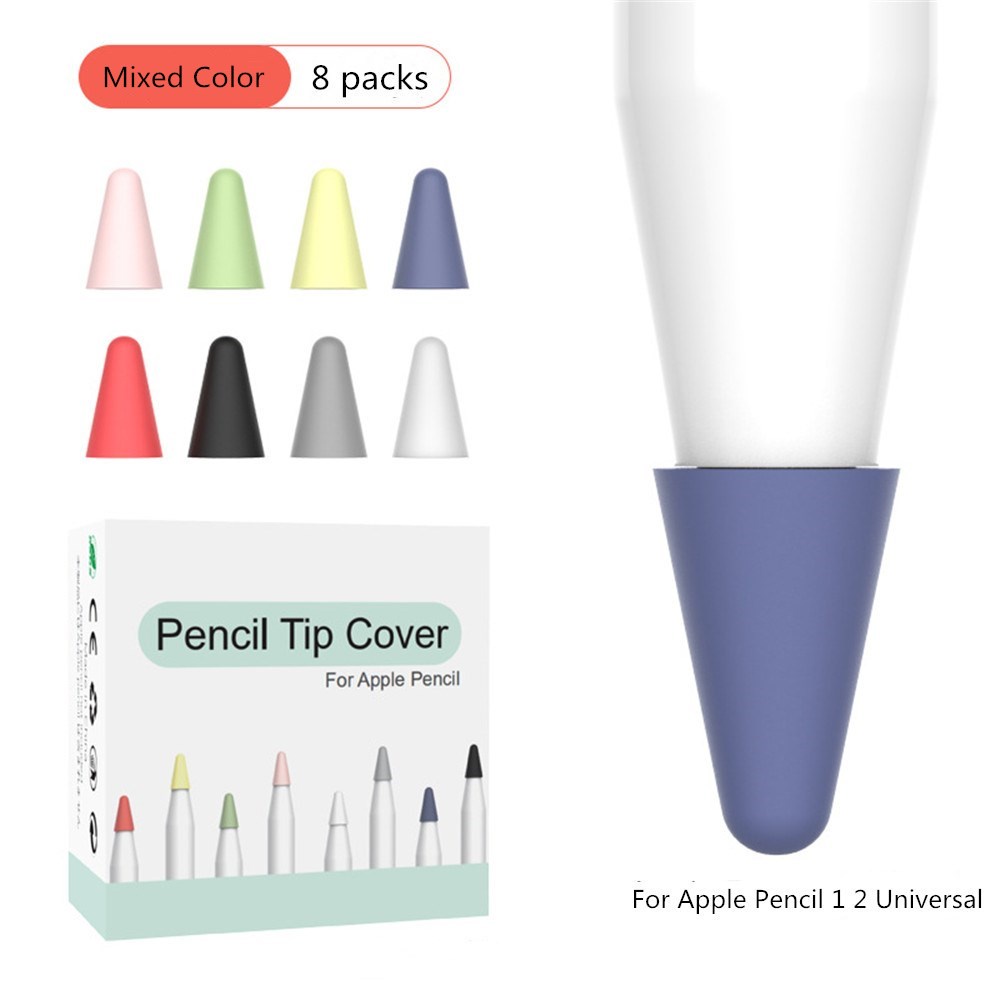 8pcs apple ipad pencil gen 1 2 tip case stylus pen nib sleeve silicone protector cover