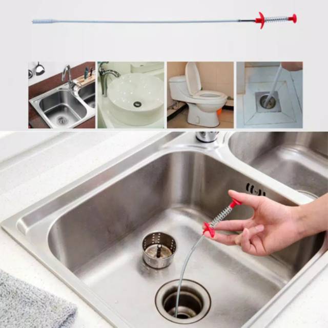 Kait pegas alat pembersih saluran pipa anti sumbat wastafel/toilet -  sink drainer clogged tool