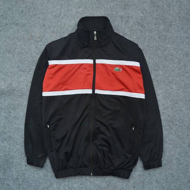 JAKET TRACKTOP lacoste colour block black orange