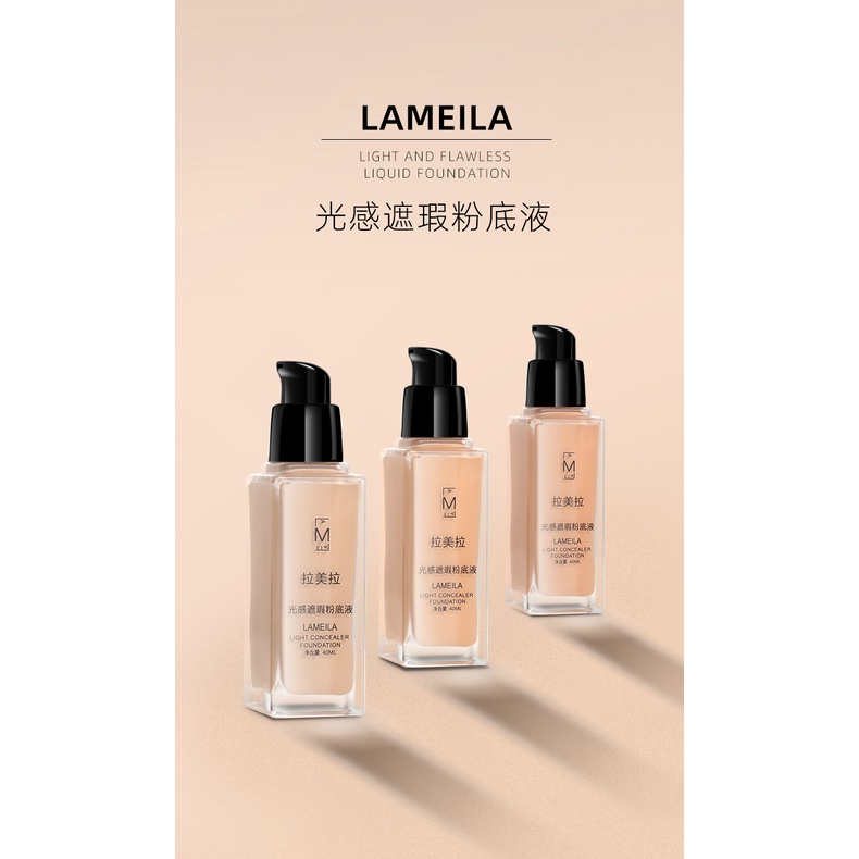 Lameila Light Concealer Foundation Cair Tahan Air Untuk Makeup Wanita LS 3020