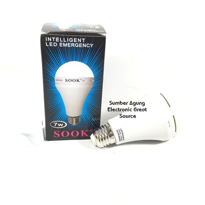 SOOK 7W Inelligent LED Emergency Otomatis Nyala Saat Mati Lampu Magic