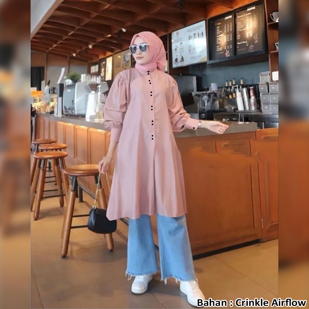 Mutia Tunik Crinkle Airflow / Tunik Muslim / Tunik Wanita / Marsi Tunik / Lexoir-7