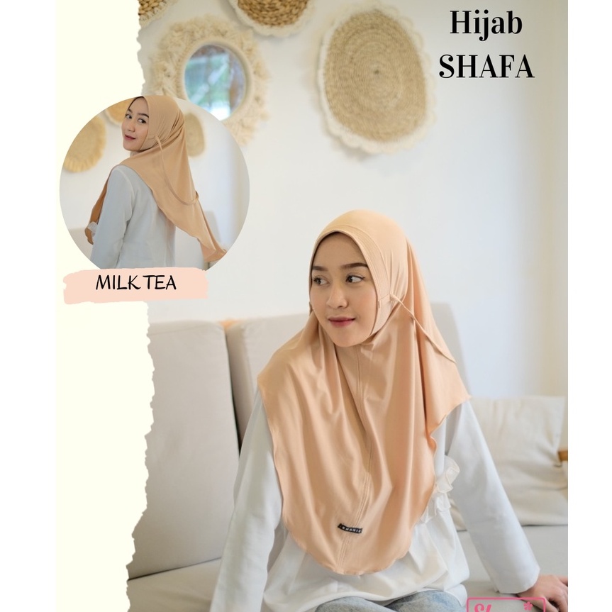 Bergo Tali Shafa Hijab Warna Brick Instant Premium by Shanie