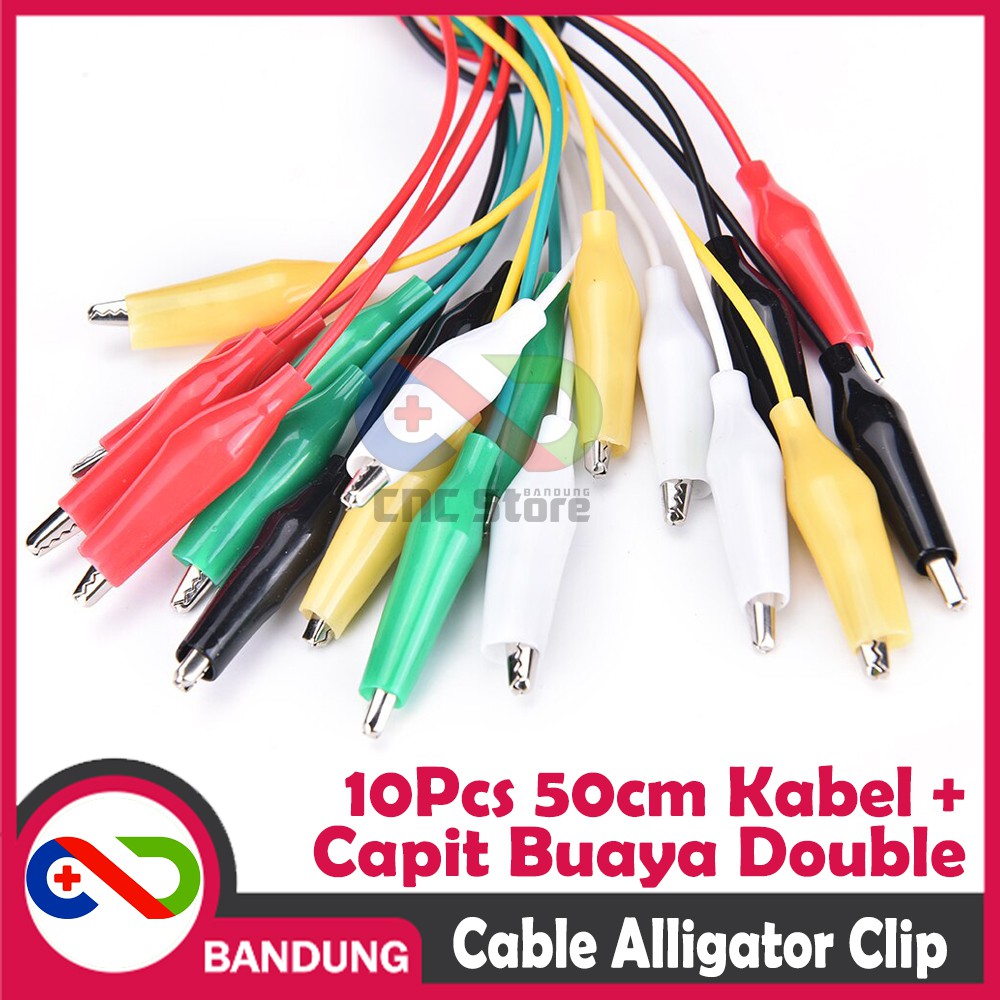 10 SET 10PCS KABEL CAPIT BUAYA ALLIGATOR ALIGATOR CLIP DOUBLE HEAD 50CM