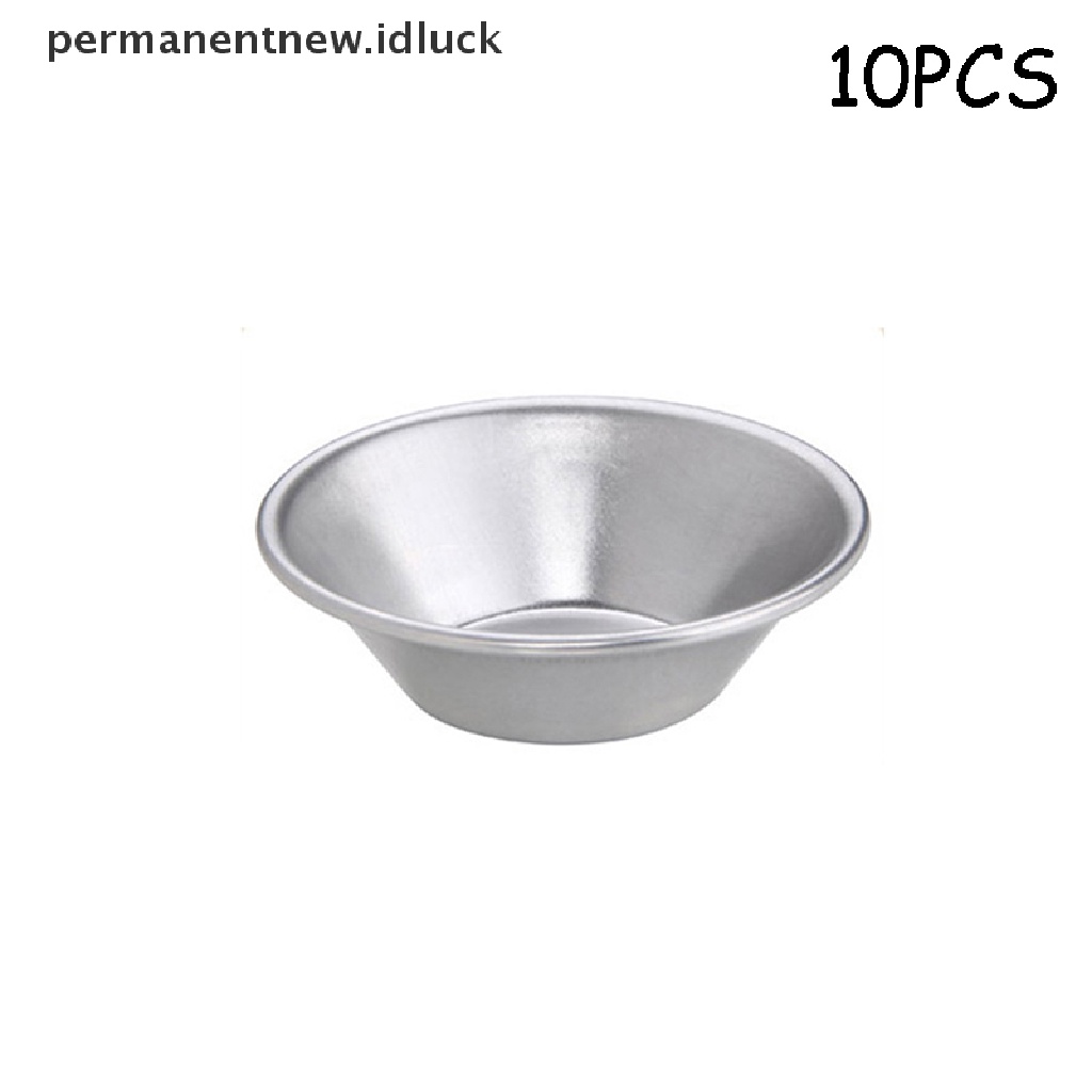 10 Pcs Cetakan Cupcake Egg Tart Bahan Aluminum Alloy Untuk Dapur