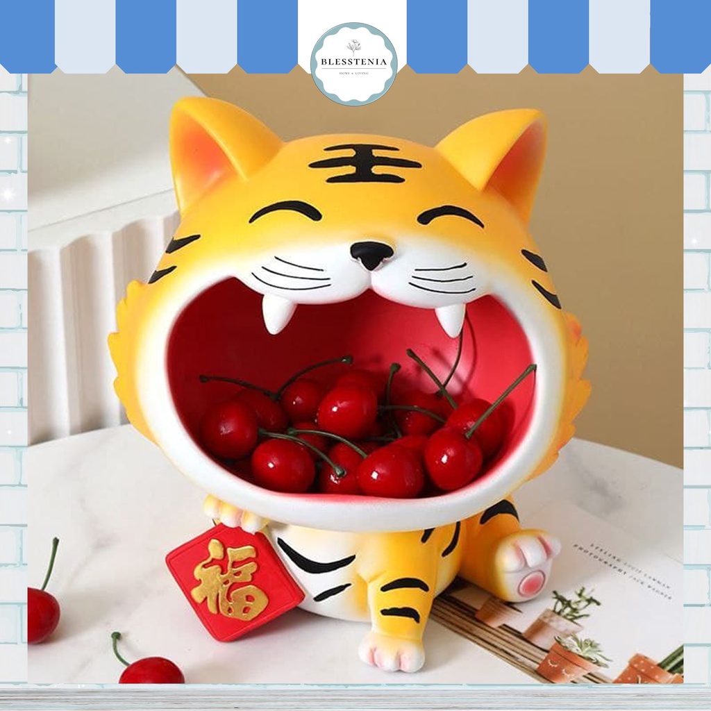 Blesstenia - Pajangan Dekorasi Tempat Permen Tiger Cartoon Snack Candy Jar