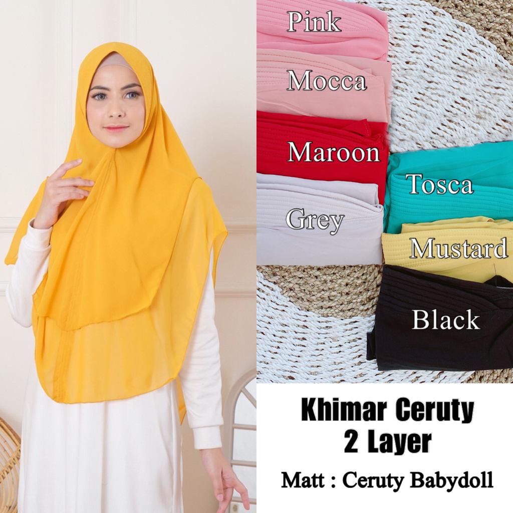 Khimar Jilbab Ceruty 2 Layer
