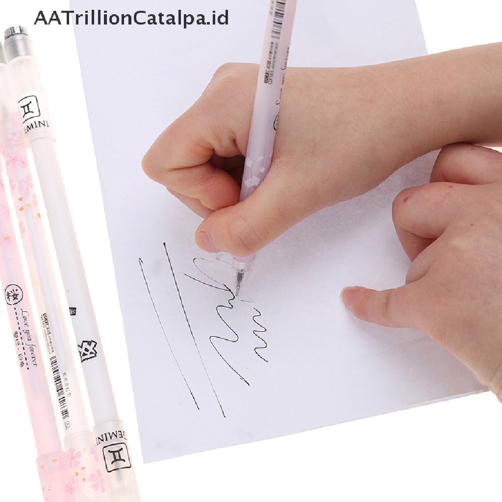 (AATrillionCatalpa) Pulpen Gel Dengan Lampu Untuk Pelajar