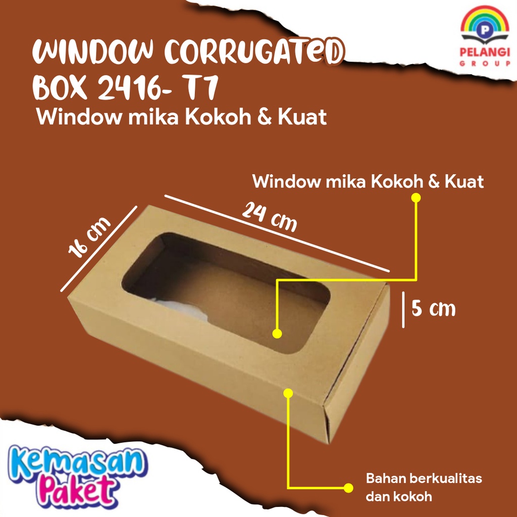 

CORRUGATED BOX MIKA 2416-T7 / BOX CRAFT MIKA / WINDOW CORRUGATED BOX / KOTAK SOUVENIR MIKA