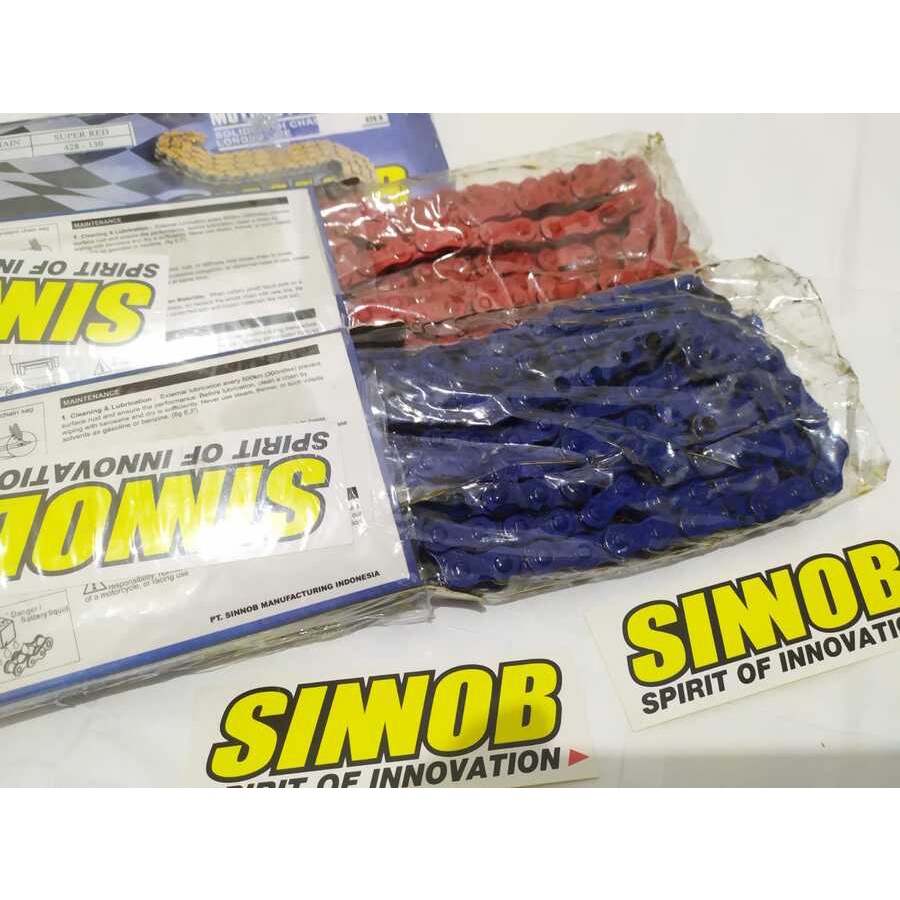 RANTAI MOTOR SINNOB ORIGINAL WARNA UNIVERSAL 428-130L JUPITER MX VIXION CBR NINJA SONIC SATRIA VERZA