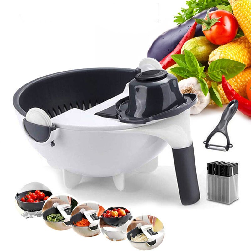 Magic Slicer 9 in 1 Parutan Set Panda Baskom Pengiris Sayuran