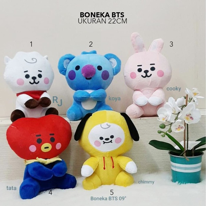 Boneka bts cooky koya shooky tata chimmy bt21, Jimin kpop Suga kpop rj Suga Jungkook, ARMY Tae V