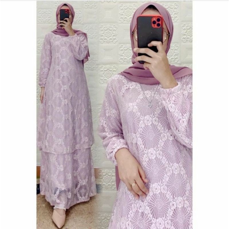 gamis malaysia borkat lilac motif random