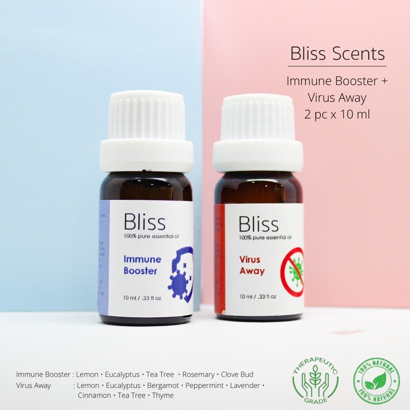 Paket Immune Booster + Virus Away Essential Oil Blend Aromaterapi 100% Murni