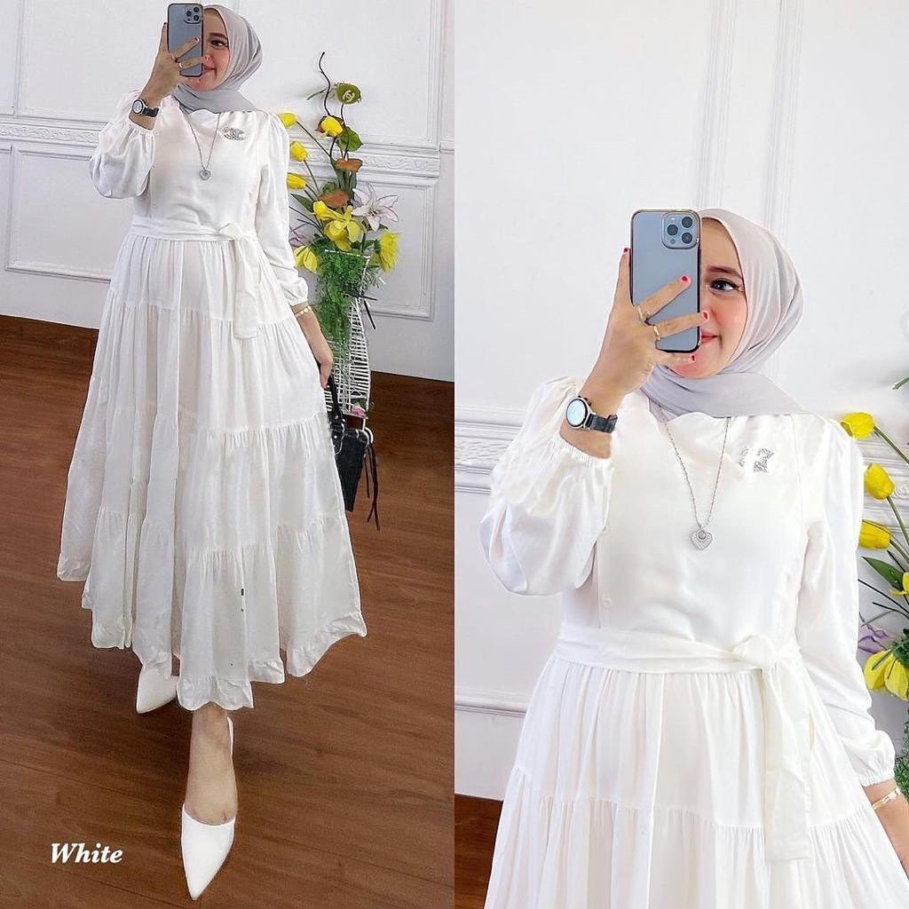 NAZWA MIDI DRESS BO Bahan RAYON VISCORE LD 105 CM PJ 125 CM PT 56 CM MIDI DRESS MUSLIM MIDI CASUAL DRESS KOREA MIDI LONG DRESS KOREA