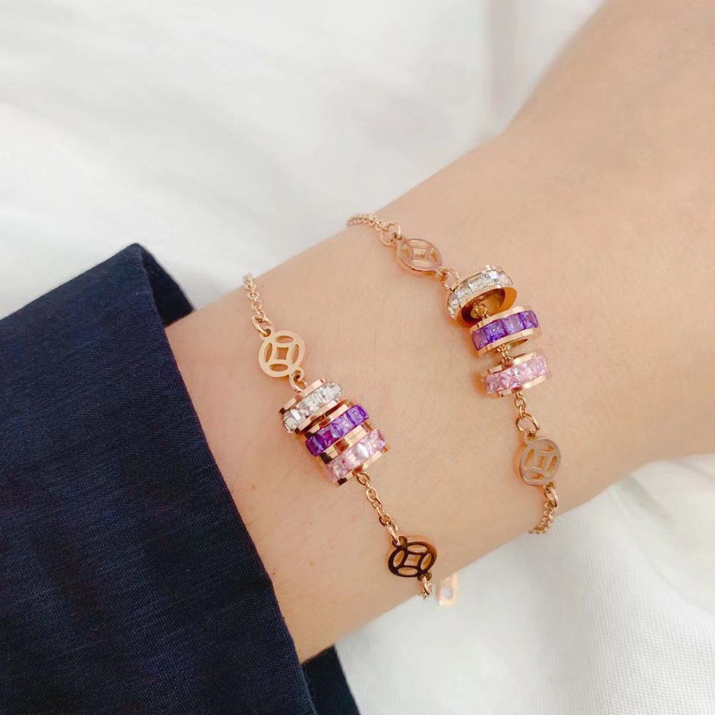 Gelang Kalung Liontin Besar | Hadiah Perhiasan 18k Rose Gold Aksesoris Wanita