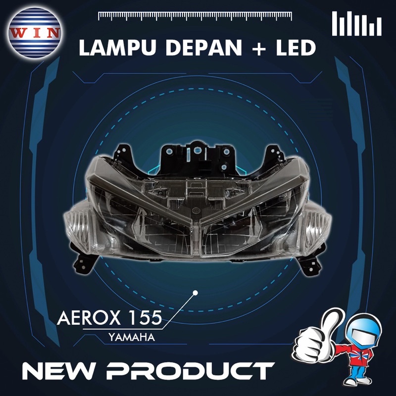 REFLEKTOR LAMPU DEPAN YAMAHA AEROX 155 VVA LAMA PLUS LED MERK WIN