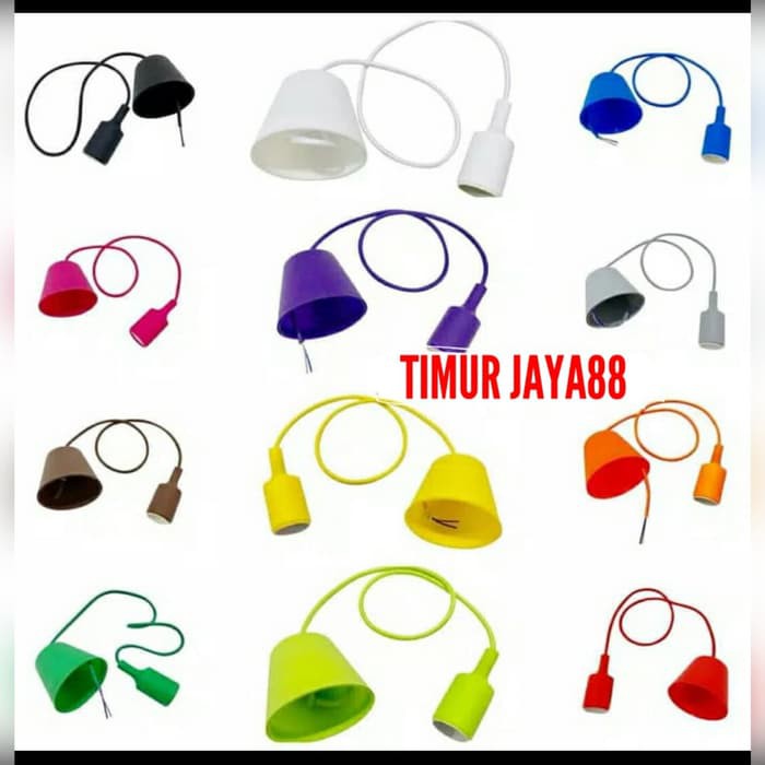 PROMO TERMURAH FITTING GANTUNG LAMPU HIAS EDISON FILAMEN CAFE E27 FITTING SILIKON LAMPU VINTAGE