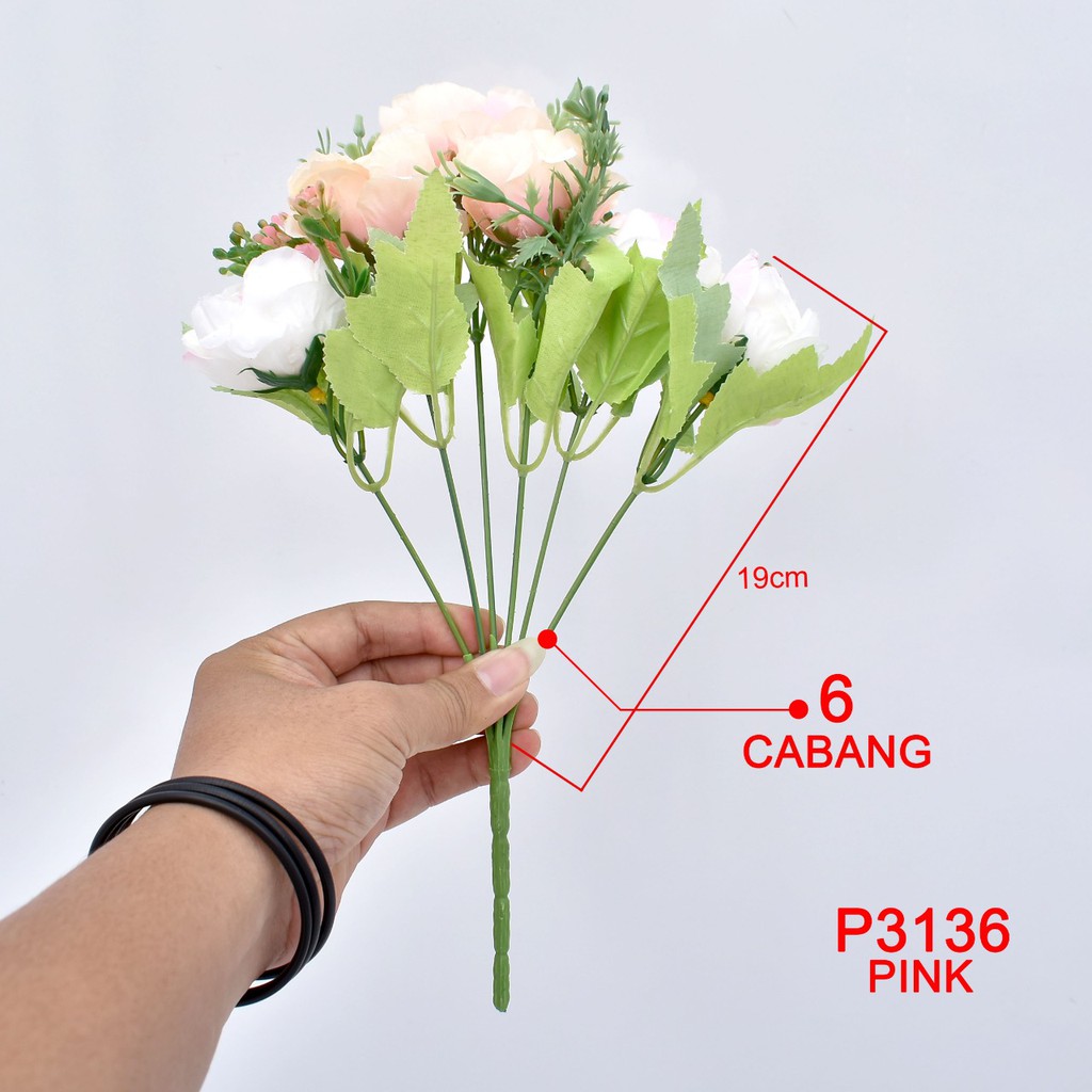 TM99/COD 1 KG BISA 28 PCS BUNGA DEKORASI / BUNGA ARTIFISIAL(1 BUKET 6 KUNTUM BUNGA)P3136-2