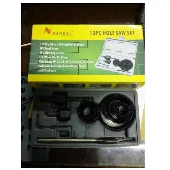 Mata Bor Pelubang Kayu Pipa Hidroponik Set 13pcs Holesaw Hole Saw Kit