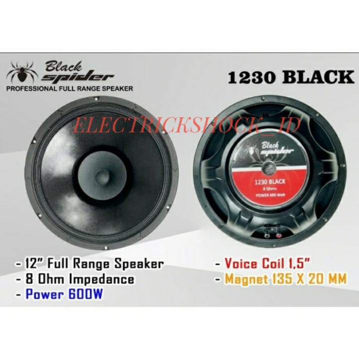SPEAKER 12 INCH BLACKSPIDER 1230 BLACK/ BLACK SPIDER 1230 BLACK 600 W