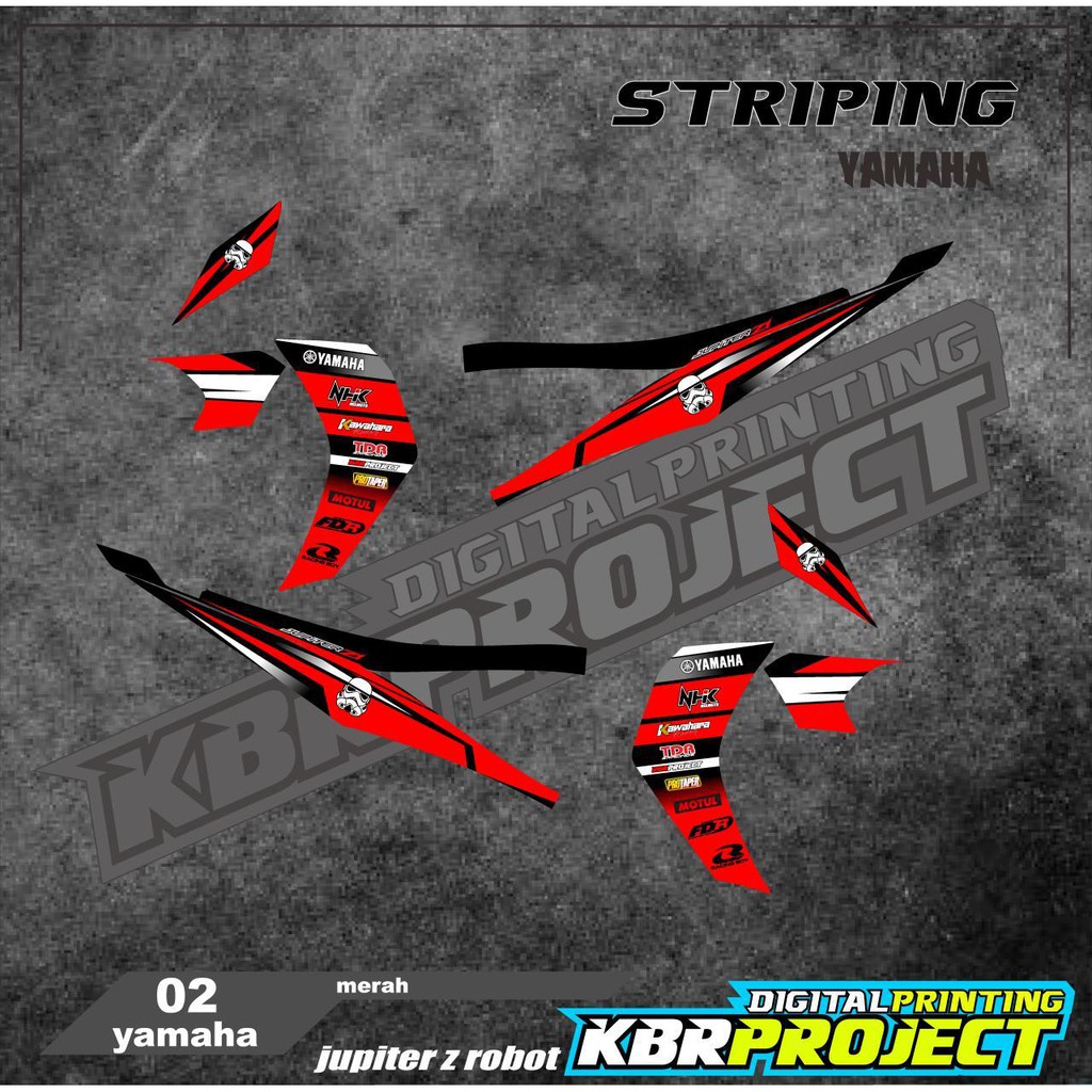 (COD) - stiker motor - striping jupiter z robot 2010 motor yamaha - motor - sticker variasi Racing 02