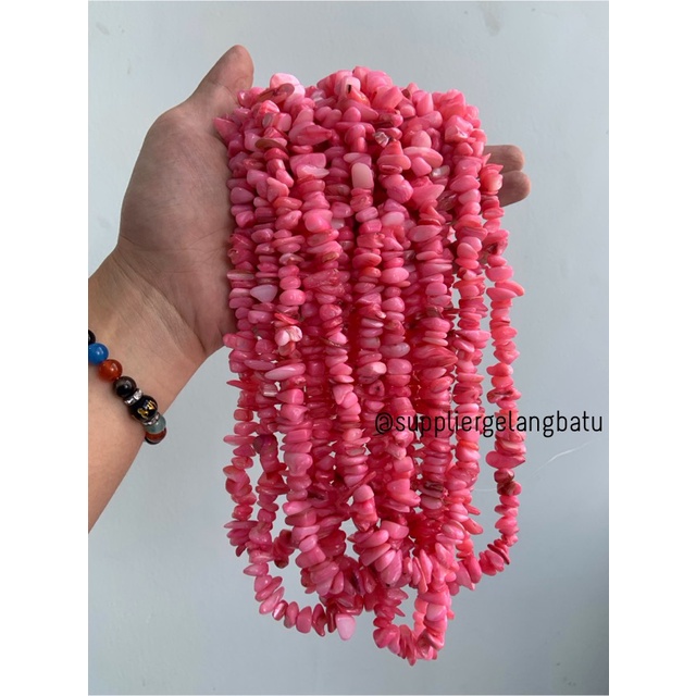 kerikil kerang pink borneo 2cm bahan batu campuran aksesoris warna