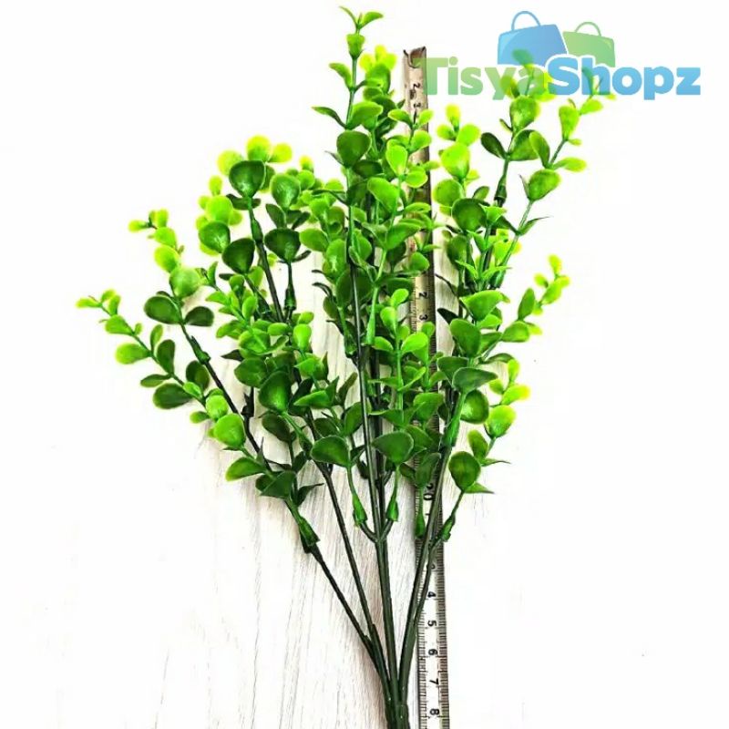 Daun Dollar Mini 7 Cabang / Daun Artificial Plastik [TANPA POT]