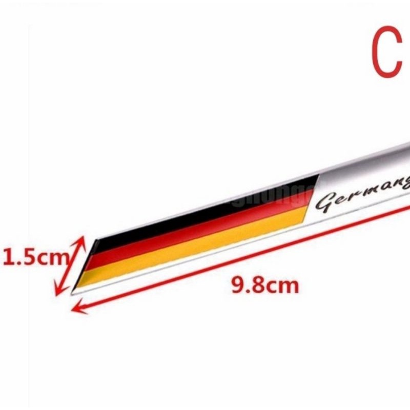 Stiker Emblem Mobil Bendera JERMAN GERMANY Bahan Aluminium