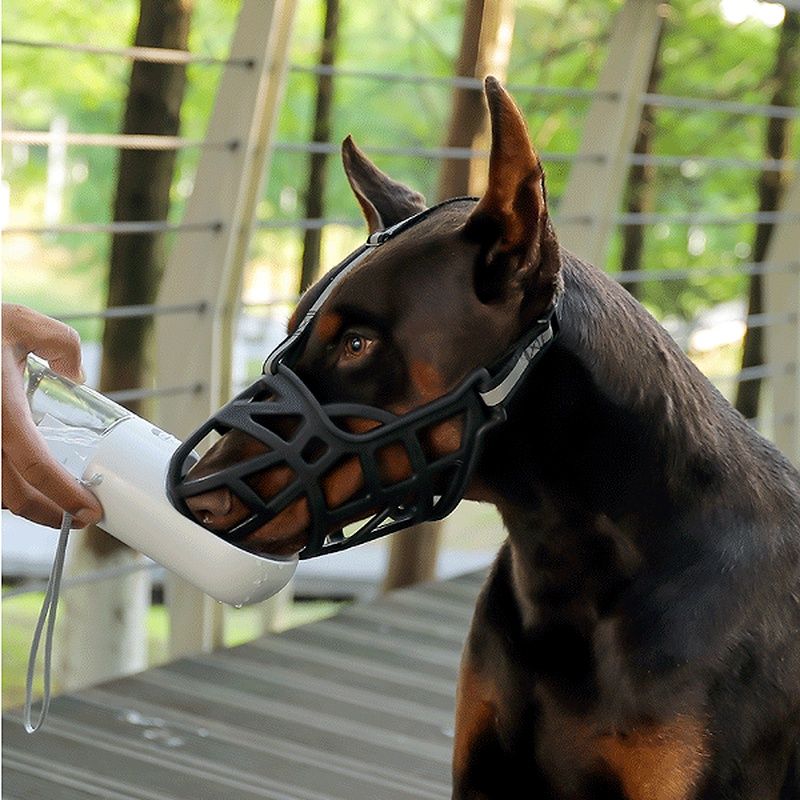 Muzzle Moncong Moncong Anjing Bahan Silikon Lembut Breathable Kuat Adjustable Ukuran Kecil / Medium / Besar