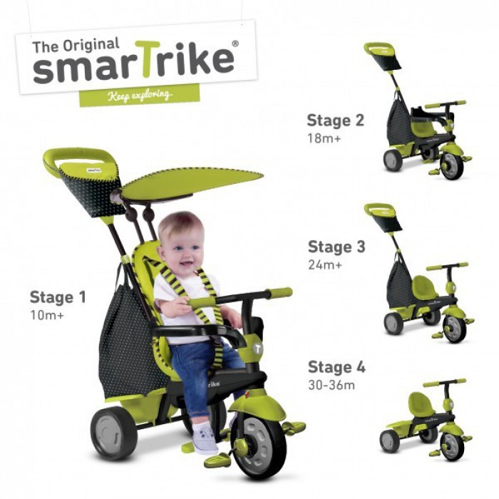 smart trike green and grey