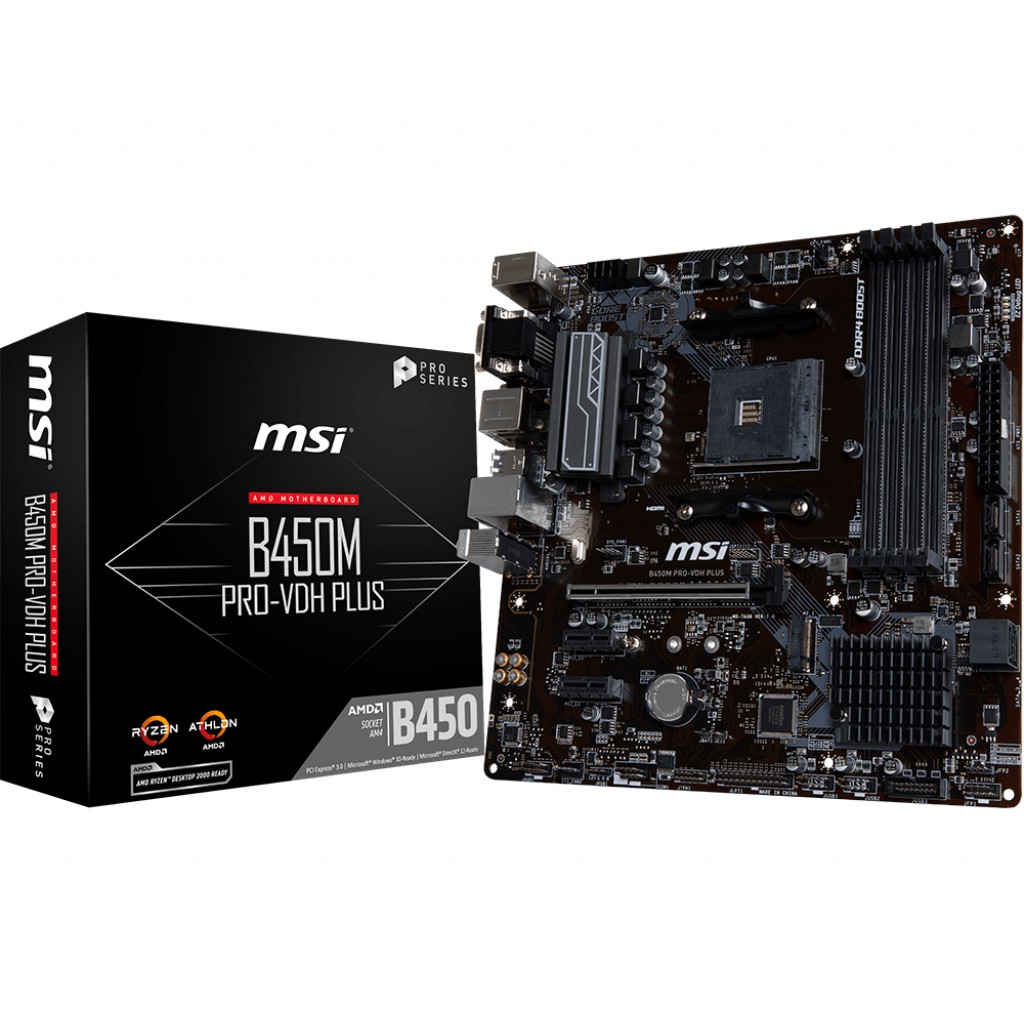 MSI B450M PRO-VDH PLUS Motherboard Socket AM4