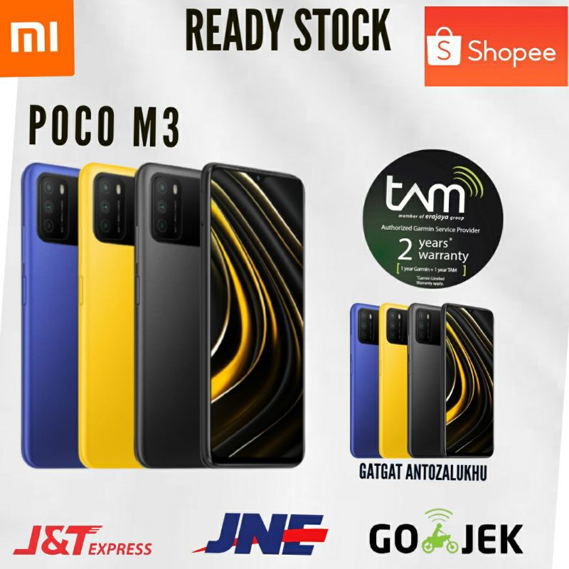 XIAOMI POCO M3 RAM 4/64 GB DAN 6/128 GB NO REPACK SEGEL ORI DARI PABRIK GARANSI RESMI TAM INDONESIA