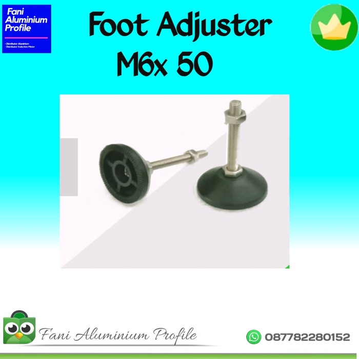 Adjuster Foot . kaki meja . kaki mesin M6 x 50 mm NYLON