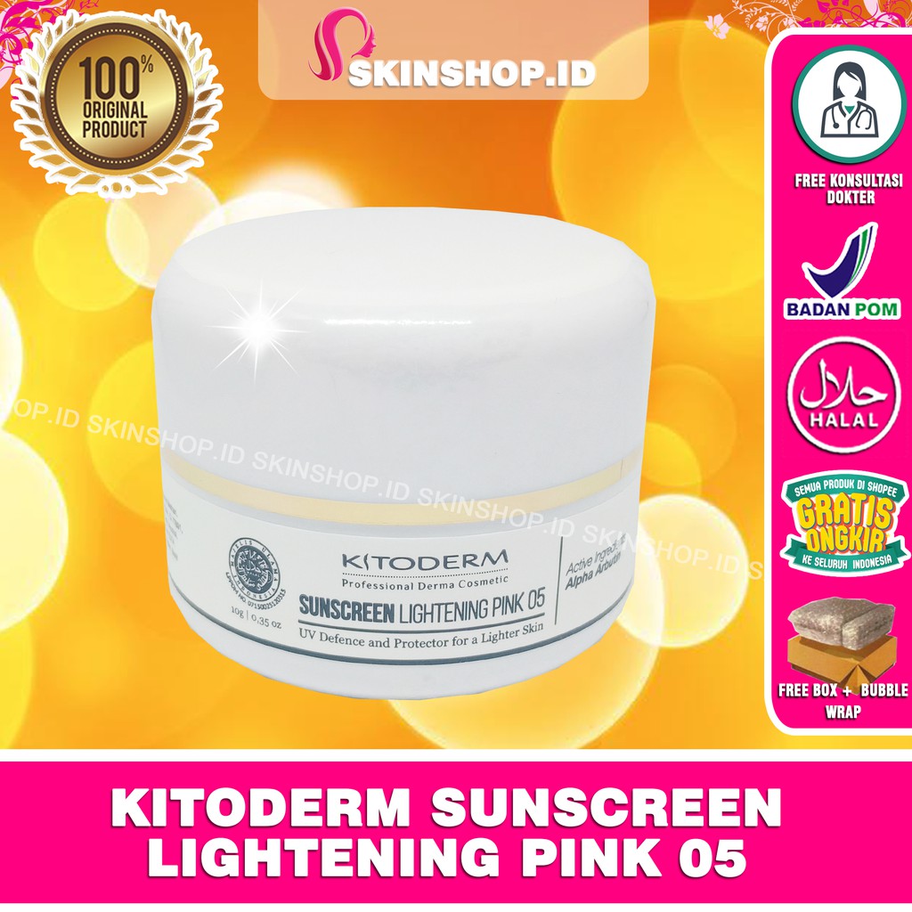 Kitoderm Sunscreen Lightening PINK 05 Cream 10gr Original / Tabir Surya Pencerah SPF 50 BPOM Aman