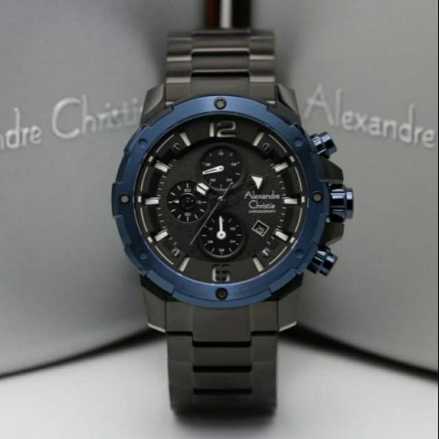 ALEXANDRE CHRISTIE AC 6410 MC BLACK BLUE PRIA ORIGINAL GARANSI RESMI 1 TAHUN