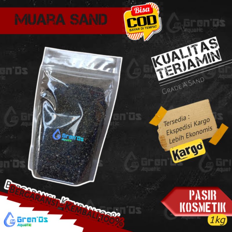 Pasir Kosmetic Moza Mozza Muara cosmetic Sand Media Substrate Aquascape Aquarium Pasir Hitam Ikan Ch