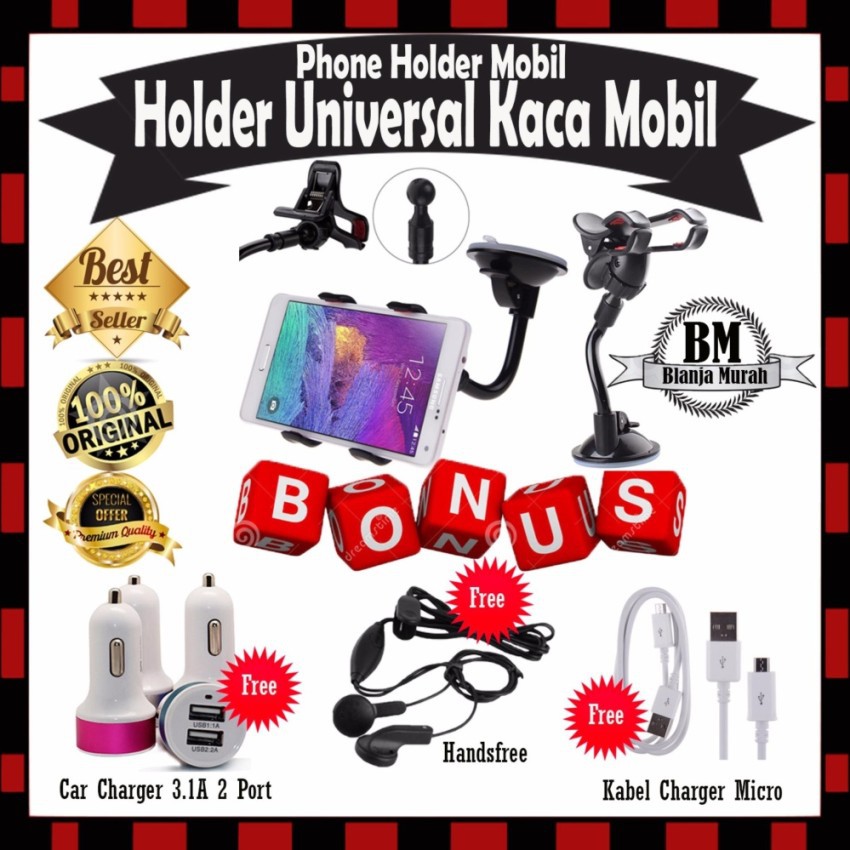 Phone Holder Mobil Universal Untuk HP / GPS - GRATIS 3 HADIAH LANGSUNG !!