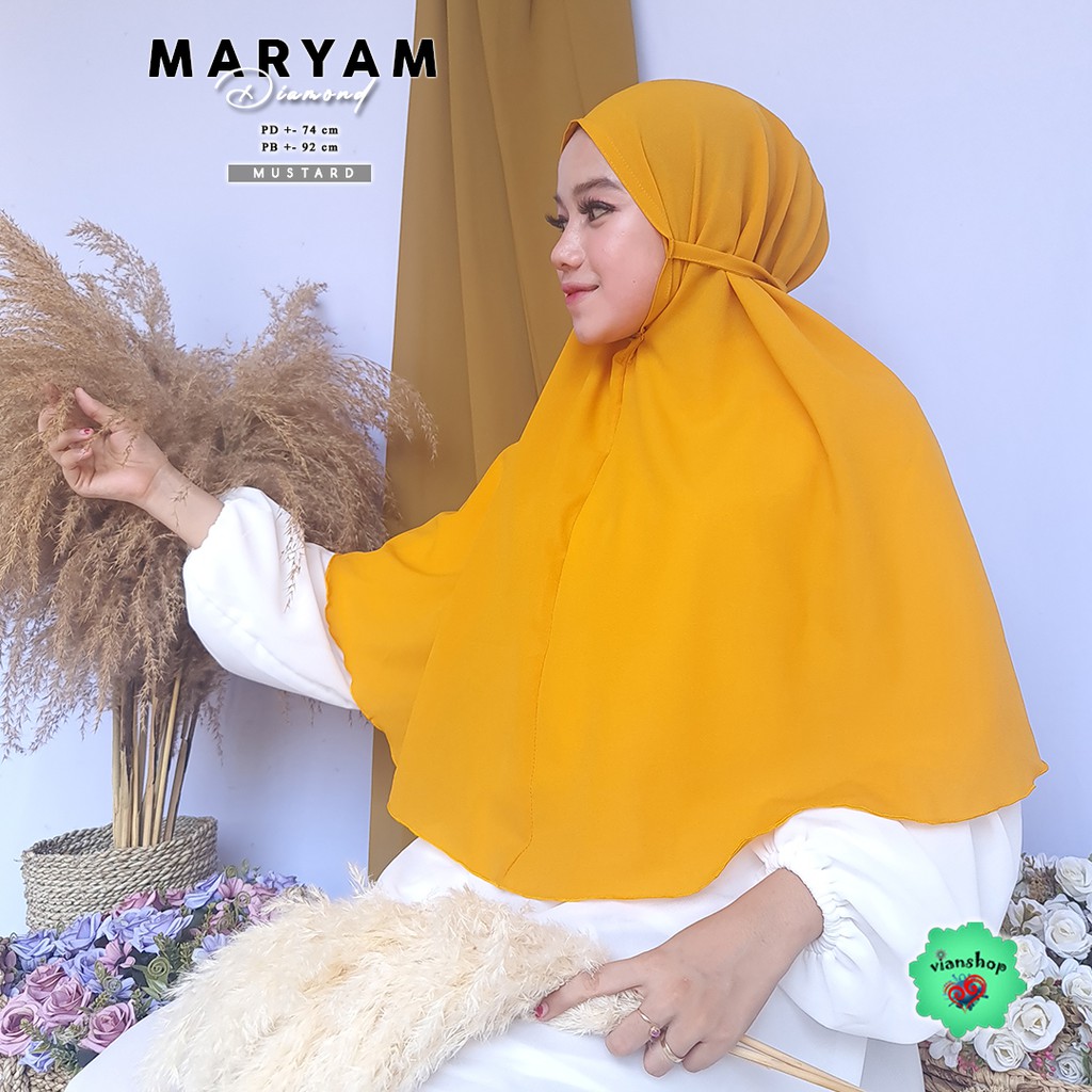 jilbab maryam PART 1 bergo tali non ped,bergo naswa , jilbab 1 layer , jilbab instan,jilbab cantik-maryam MUSTARD