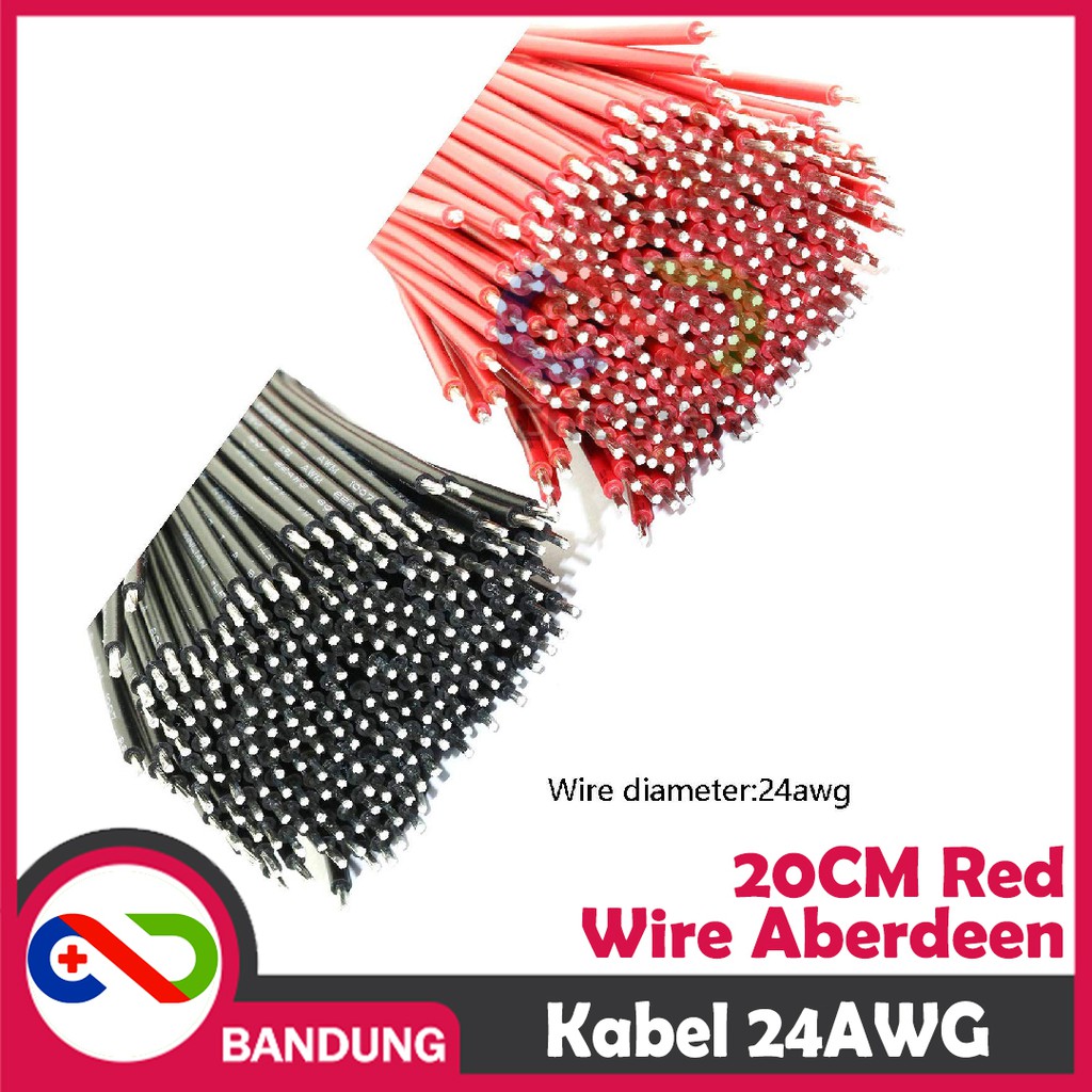 WIRE ABERDEEN RED WIRE CONECTING ELECTRONIC 20CM 24AWG