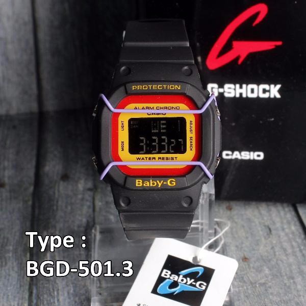 Jam Tangan Wanita / Cewek / anak anak CASIO BABY G Black , Tahan ciprat air ringan  D-19