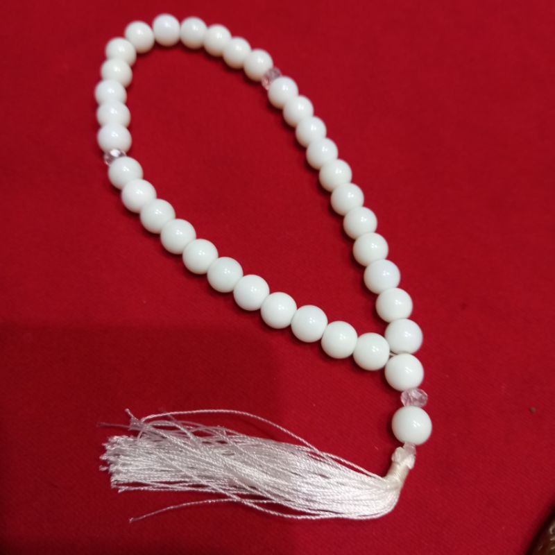 Tasbih Batu Giok Putih Susu 8mm 33butir